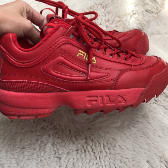 Red Fila Disruptor II Sneakers Size 6 - Picture 5 of 5
